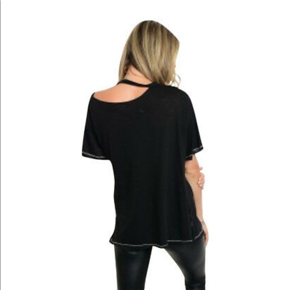 Distressed Black Chaos Graphic T-Shirt - Picture 2 of 2